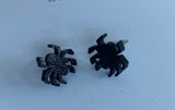 Stud Earrings - Black Glitter Spiders