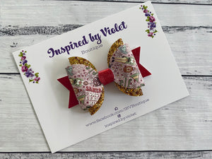 3.5" Violet bow - Elf - on clip