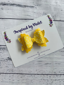 3" Ava bow - Yellow Dainty Flowers