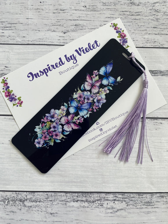 Bookmark - Butterflies Black