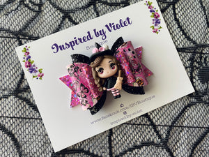 3.5" Violet bow - Clay Pink Witch