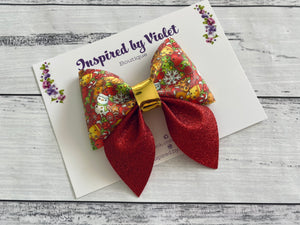 4" Savannah Bow - Xmas - on clip