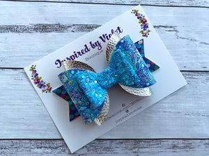 4.5" Violet bow - Rainbow Fish