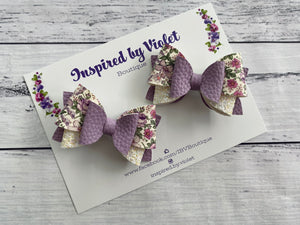 2.75” Lettie piggy set - Purple Vintage Floral