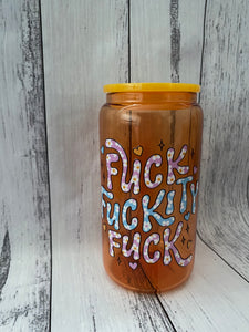 16oz Glass cup - Eff Word