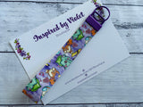 Faux Leather Key Fob/Wristlet - Purple Poke Valentines