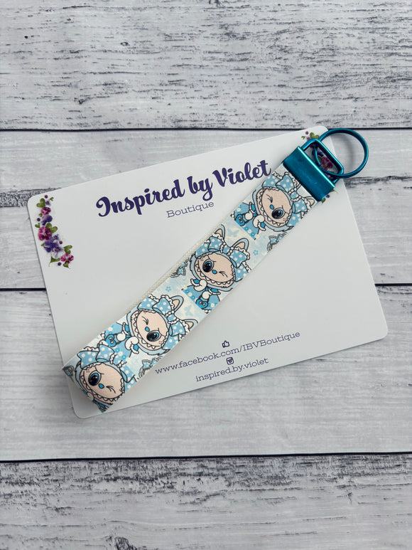 Faux Leather Key Fob/Wristlet - Bubu Blue