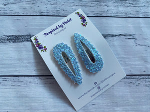 5.5cm Snap Set - Pastel Blue Glitter