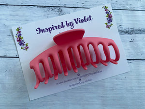 Large Standard Claw Clip - Coral Pink