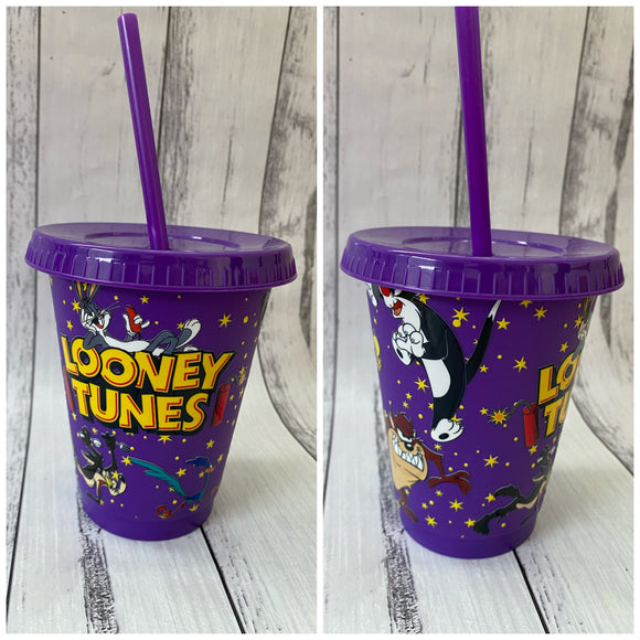 16oz tapered plastic cup - Looney Dark Purple