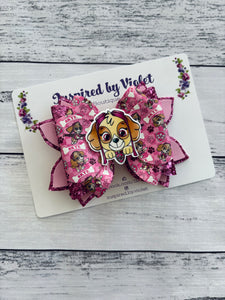 4.5" Bella Resin bow - PP Pink Puppy