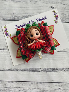 4.5" Bella Clay bow - Tartan Brunette