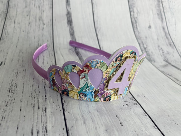 Birthday Tiara headband - 4 Princess Purple