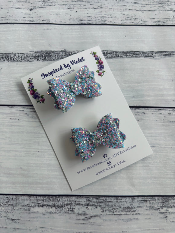 Itty Bitty Imogen piggy set - Blue/Pink Glitter