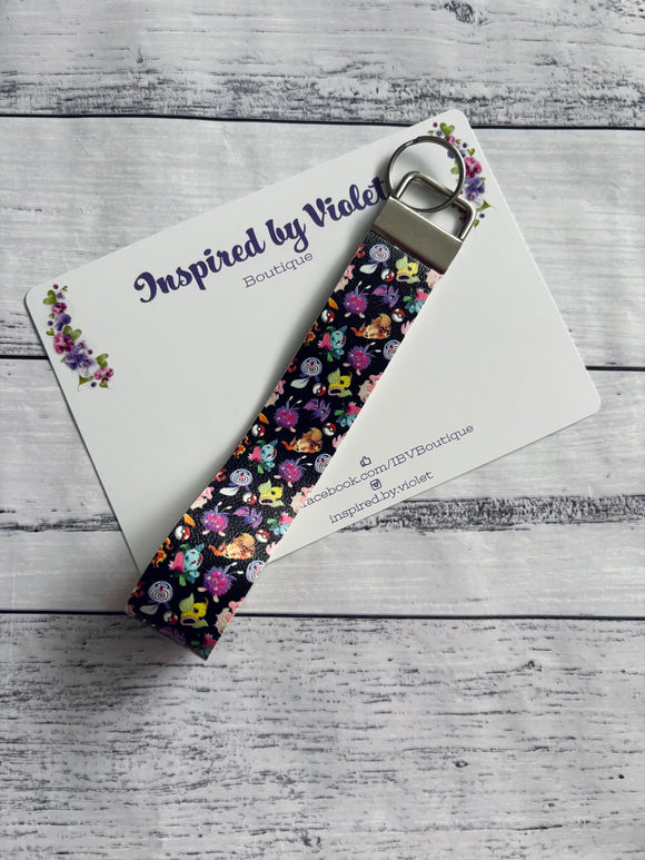 Faux Leather Key Fob/Wristlet - Pocket Monsters