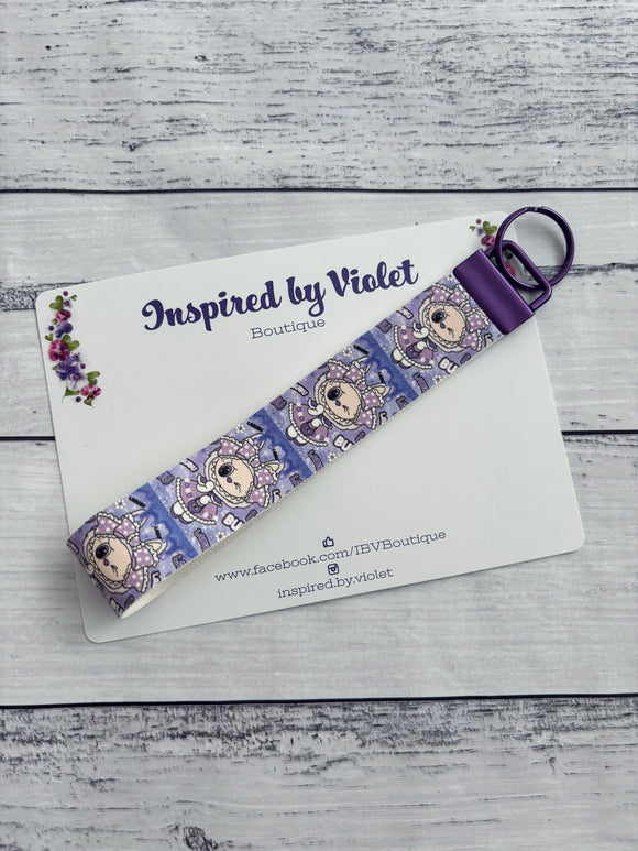 Faux Leather Key Fob/Wristlet - Bubu Purple
