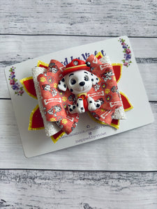 4.5" Bella Clay bow - PP Dalmation
