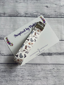 Faux Leather Key Fob/Wristlet - Cats