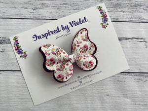 3.25" Butterfly bow - Floral Hearts