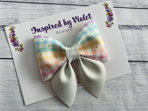 4" Savannah Bow - Gingham Hearts