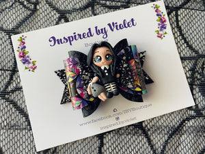 3.5" Violet bow - Spooky Girl & Doll