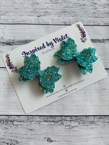 2.5" Ava Piggy set - Shiny Blue Glitter