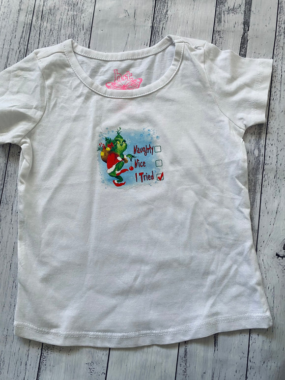 Girls size 1 Naughty Nice tee