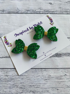 2.5” Sophia Piggy set - Green Glitter