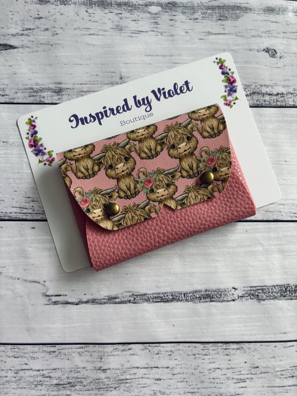 Purse B - Pink Highland Cow