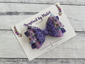 4” Lettie bow - Purple Halloween