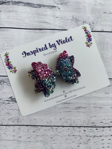 3" Ava bow - Midnight Rainbow