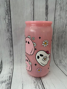 16oz plastic cup - Daisy Ghosts