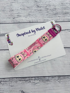 Faux Leather Key Fob/Wristlet - Bubu Pink