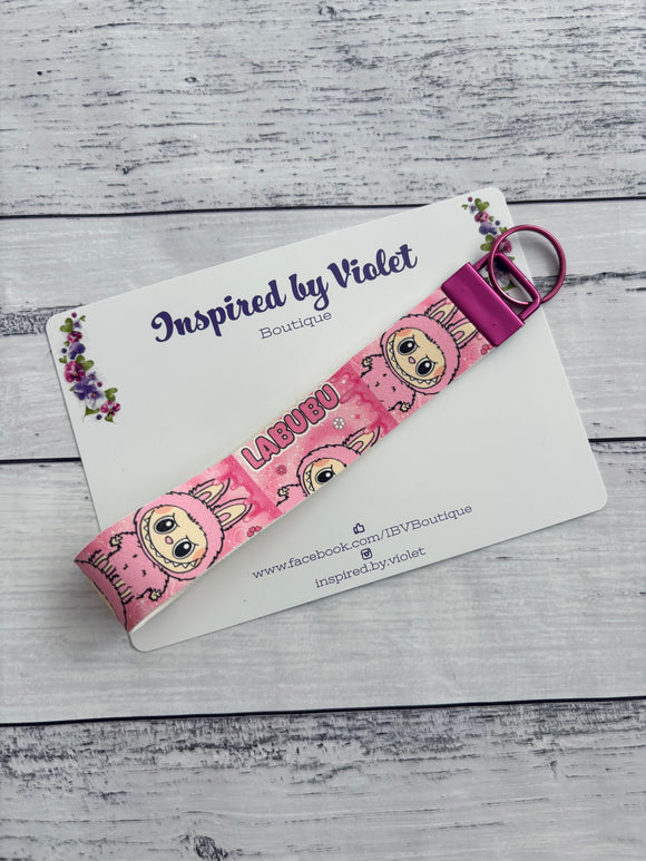 Faux Leather Key Fob/Wristlet - Bubu Pink