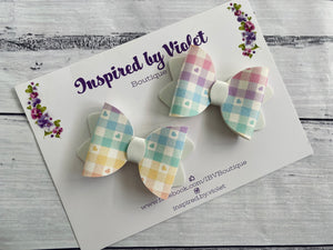 2.5" Imogen piggy set - Gingham Hearts