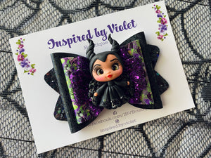 4" Triple Imogen bow - Evil Fairy Mal