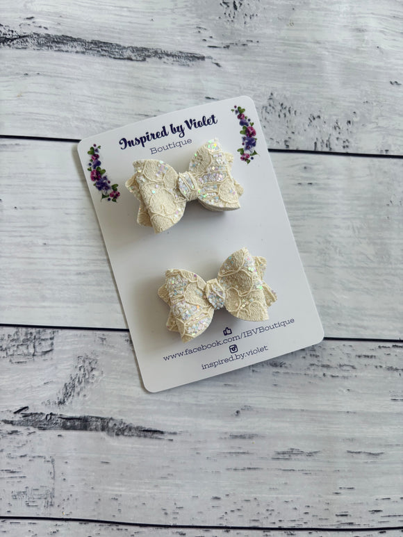 Itty Bitty Imogen piggy set - Cream Lace