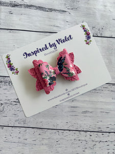 3" Ava bow - Pink Floral