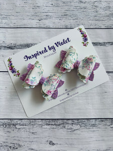 2.5" Ava Piggy set - Lilac Flowers