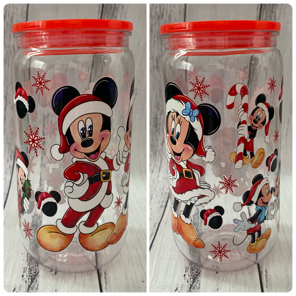 16oz plastic cup - Christmas Mouse