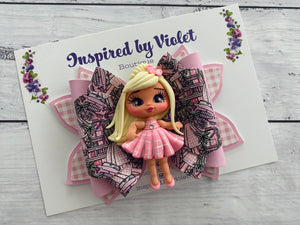 4.5" Bella Clay bow - Pink Doll