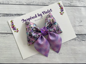 4" Savannah Bow - Purple Halloween