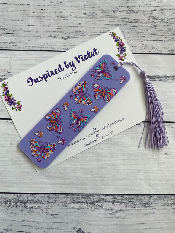 Bookmark - Butterflies Purple