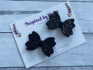 2.5" Imogen piggy set - Black Glitter