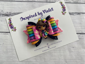 3.5" Violet bow - Rainbow Girl