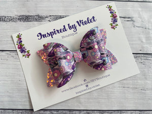 4" Sophia bow - Floral Cars