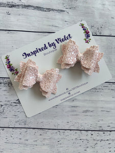 2.5" Ava Piggy set - Pearl Powder Pink