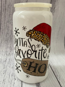 16oz Glass cup - Santa’s Ho (seconds)