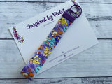 Faux Leather Key Fob/Wristlet - Purple Poke Valentines