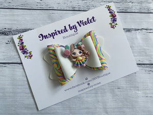 3.5" Imogen bow - Rainbow Balloon Girl